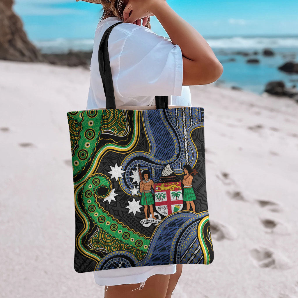 South Sea Islanders And Fiji Tote Bag Fijian Coat Of Arms And Southern Cross DT05 - Polynesian Pride