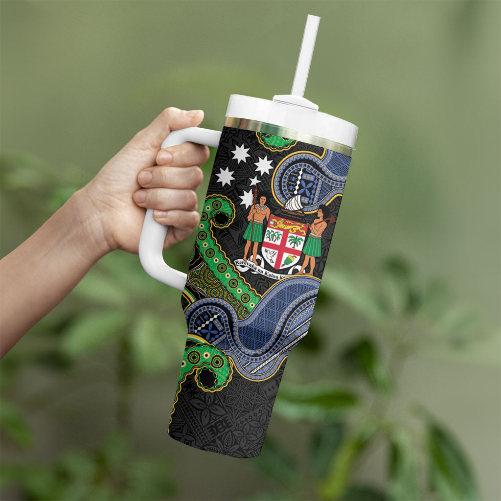 South Sea Islanders And Fiji Tumbler With Handle Fijian Coat Of Arms And Southern Cross DT05 - Polynesian Pride