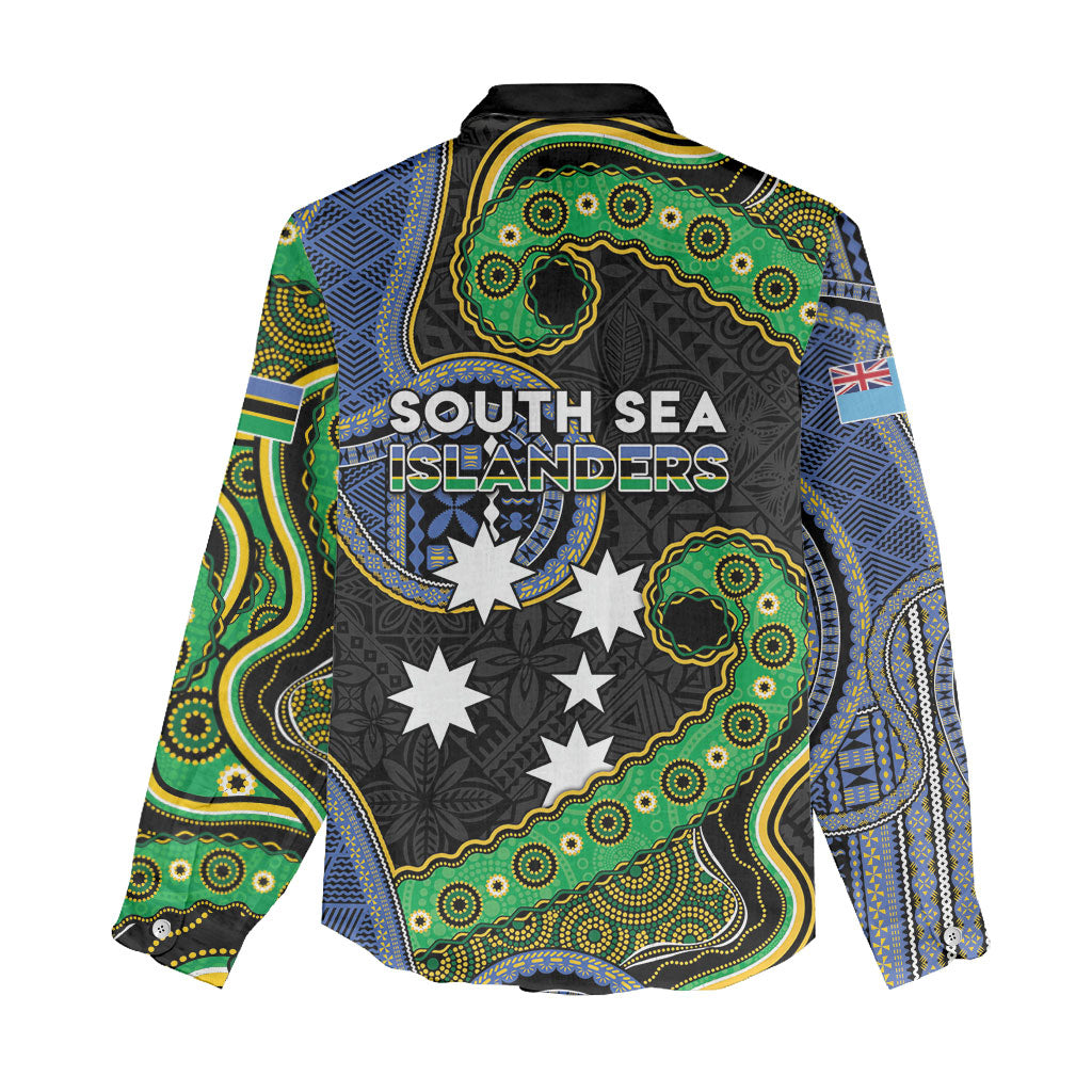 South Sea Islanders And Fiji Women Casual Shirt Fijian Coat Of Arms And Southern Cross DT05 - Polynesian Pride