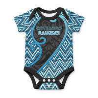 Custom Aotearoa Atua Ranginui Baby Onesie Maori Sky Father Koru Patterns DT05 Blue - Polynesian Pride