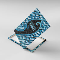 Aotearoa Atua Ranginui Canvas Wall Art Maori Sky Father Koru Patterns DT05 With Frame Blue - Polynesian Pride