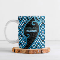 Custom Aotearoa Atua Ranginui Ceramic Mug Maori Sky Father Koru Patterns DT05 Blue - Polynesian Pride