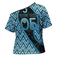 Custom Aotearoa Atua Ranginui Cross Shoulder Shirt Maori Sky Father Koru Patterns DT05 - Polynesian Pride