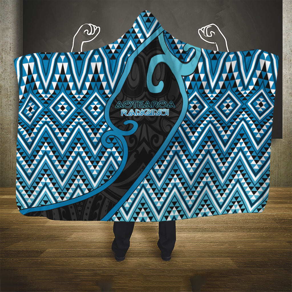 Aotearoa Atua Ranginui Hooded Blanket Maori Sky Father Koru Patterns DT05 - Polynesian Pride
