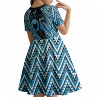 Custom Aotearoa Atua Ranginui Kid Short Sleeve Dress Maori Sky Father Koru Patterns DT05 - Polynesian Pride