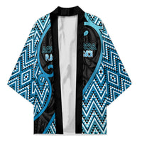 Custom Aotearoa Atua Ranginui Kimono Maori Sky Father Koru Patterns DT05 Unisex Blue - Polynesian Pride