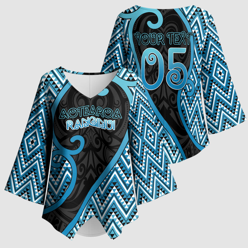 Custom Aotearoa Atua Ranginui Kimono Sleeve Blouse Maori Sky Father Koru Patterns DT05 - Polynesian Pride