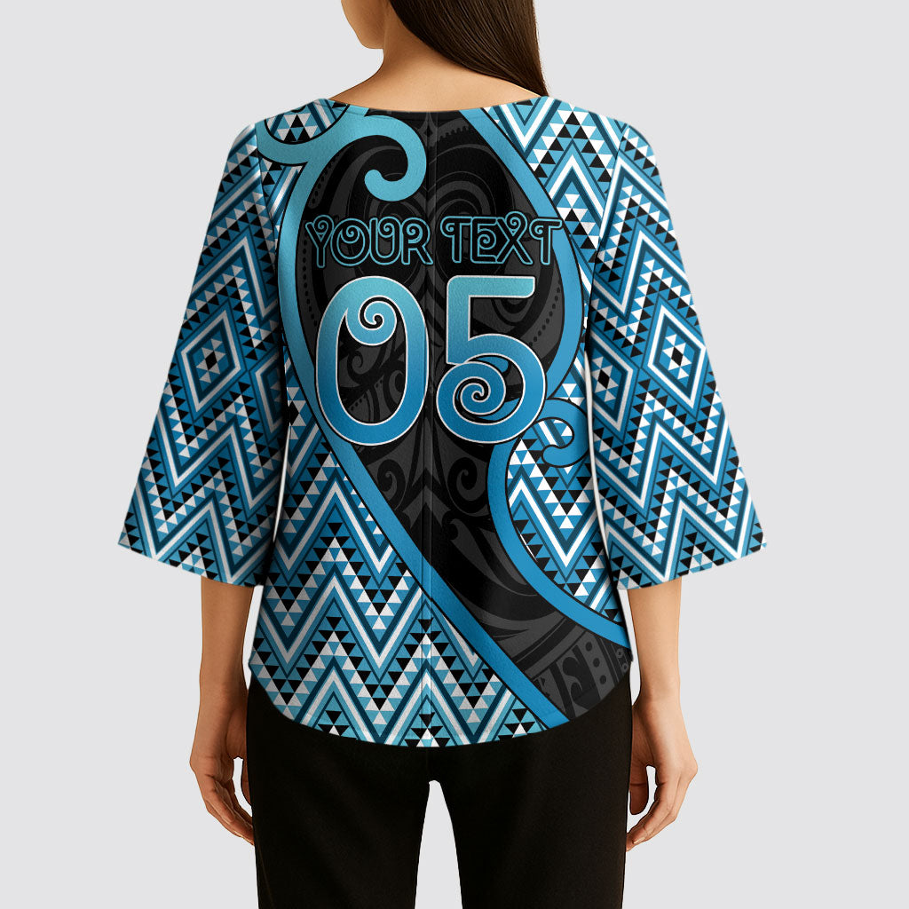 Custom Aotearoa Atua Ranginui Kimono Sleeve Blouse Maori Sky Father Koru Patterns DT05 - Polynesian Pride