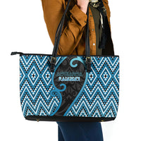 Aotearoa Atua Ranginui Leather Tote Bag Maori Sky Father Koru Patterns DT05 - Polynesian Pride