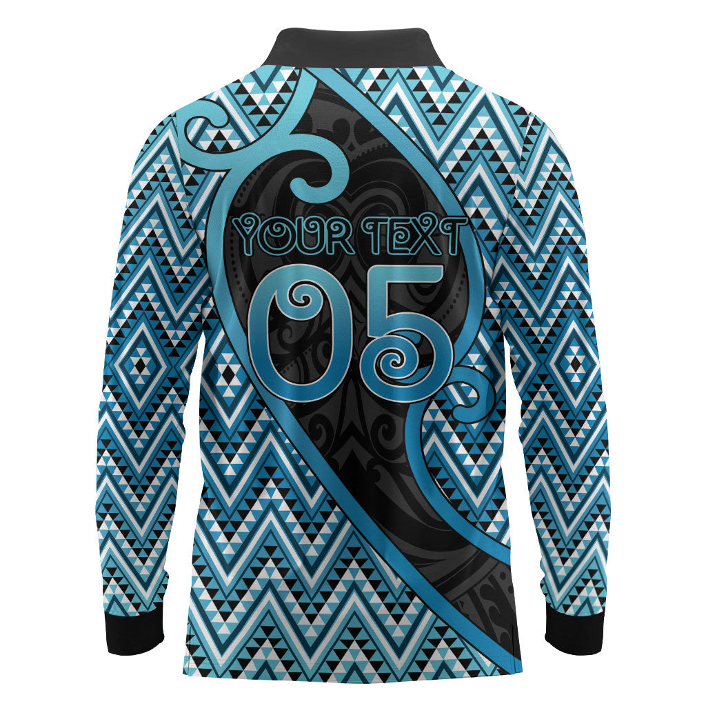 Custom Aotearoa Atua Ranginui Long Sleeve Polo Shirt Maori Sky Father Koru Patterns DT05 - Polynesian Pride