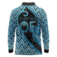 Custom Aotearoa Atua Ranginui Long Sleeve Polo Shirt Maori Sky Father Koru Patterns DT05 - Polynesian Pride