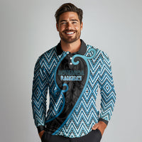 Custom Aotearoa Atua Ranginui Long Sleeve Polo Shirt Maori Sky Father Koru Patterns DT05 - Polynesian Pride