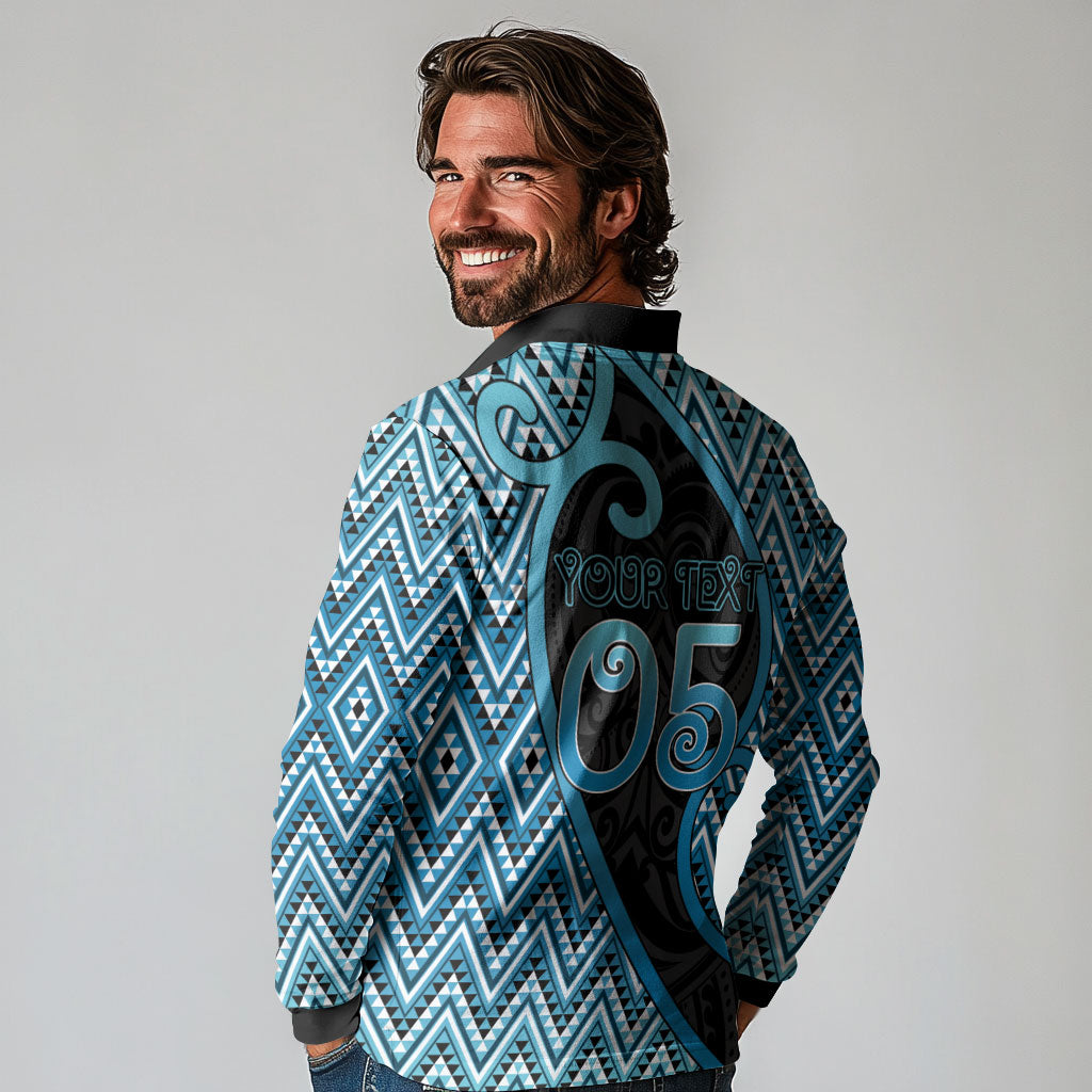 Custom Aotearoa Atua Ranginui Long Sleeve Polo Shirt Maori Sky Father Koru Patterns DT05 - Polynesian Pride