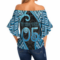 Custom Aotearoa Atua Ranginui Off Shoulder Wrap Waist Top Maori Sky Father Koru Patterns DT05 - Polynesian Pride