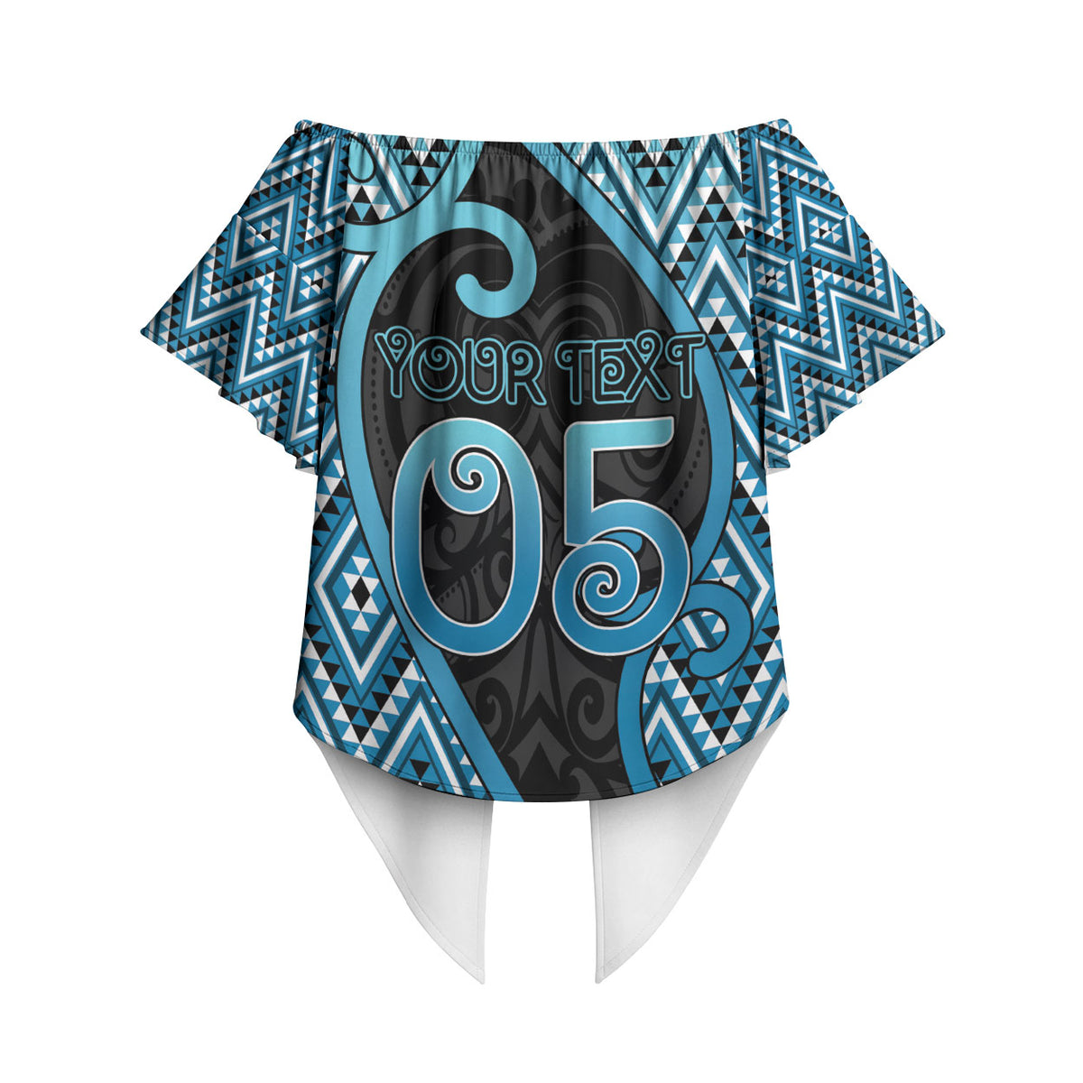 Custom Aotearoa Atua Ranginui Off Shoulder Wrap Waist Top Maori Sky Father Koru Patterns DT05 - Polynesian Pride