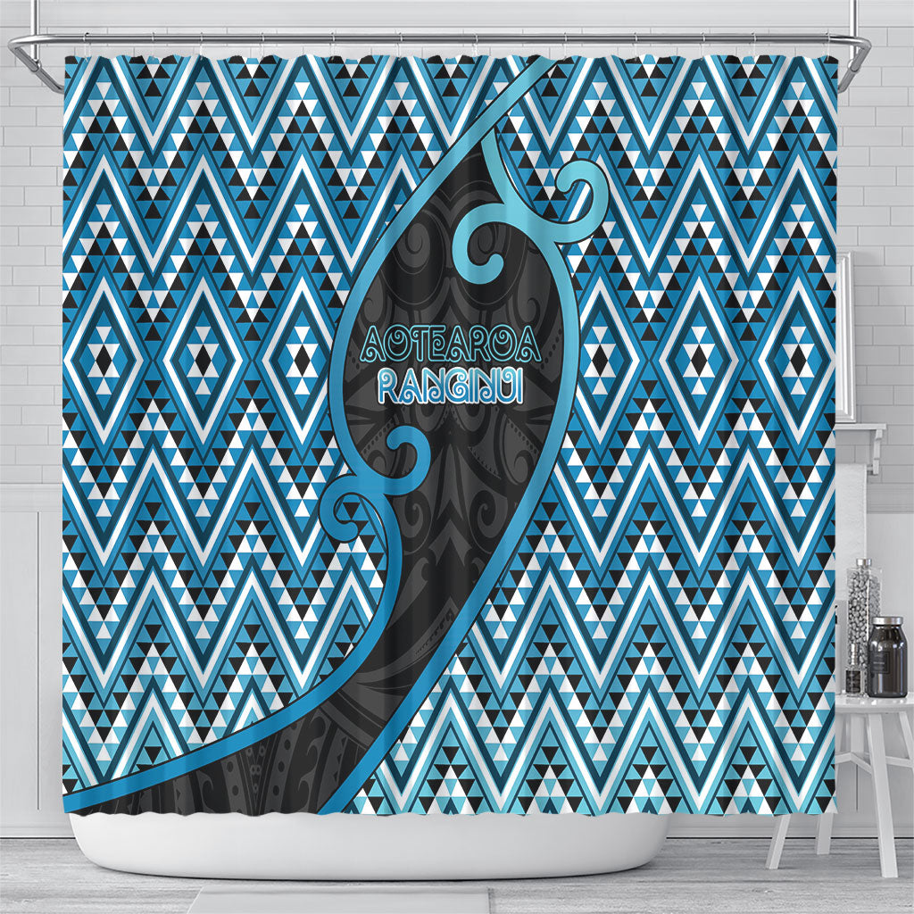 Aotearoa Atua Ranginui Shower Curtain Maori Sky Father Koru Patterns DT05 - Polynesian Pride