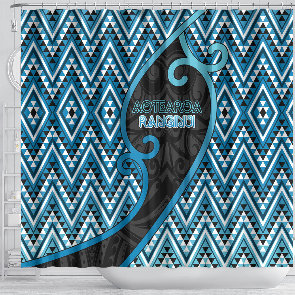 Aotearoa Atua Ranginui Shower Curtain Maori Sky Father Koru Patterns DT05 - Polynesian Pride