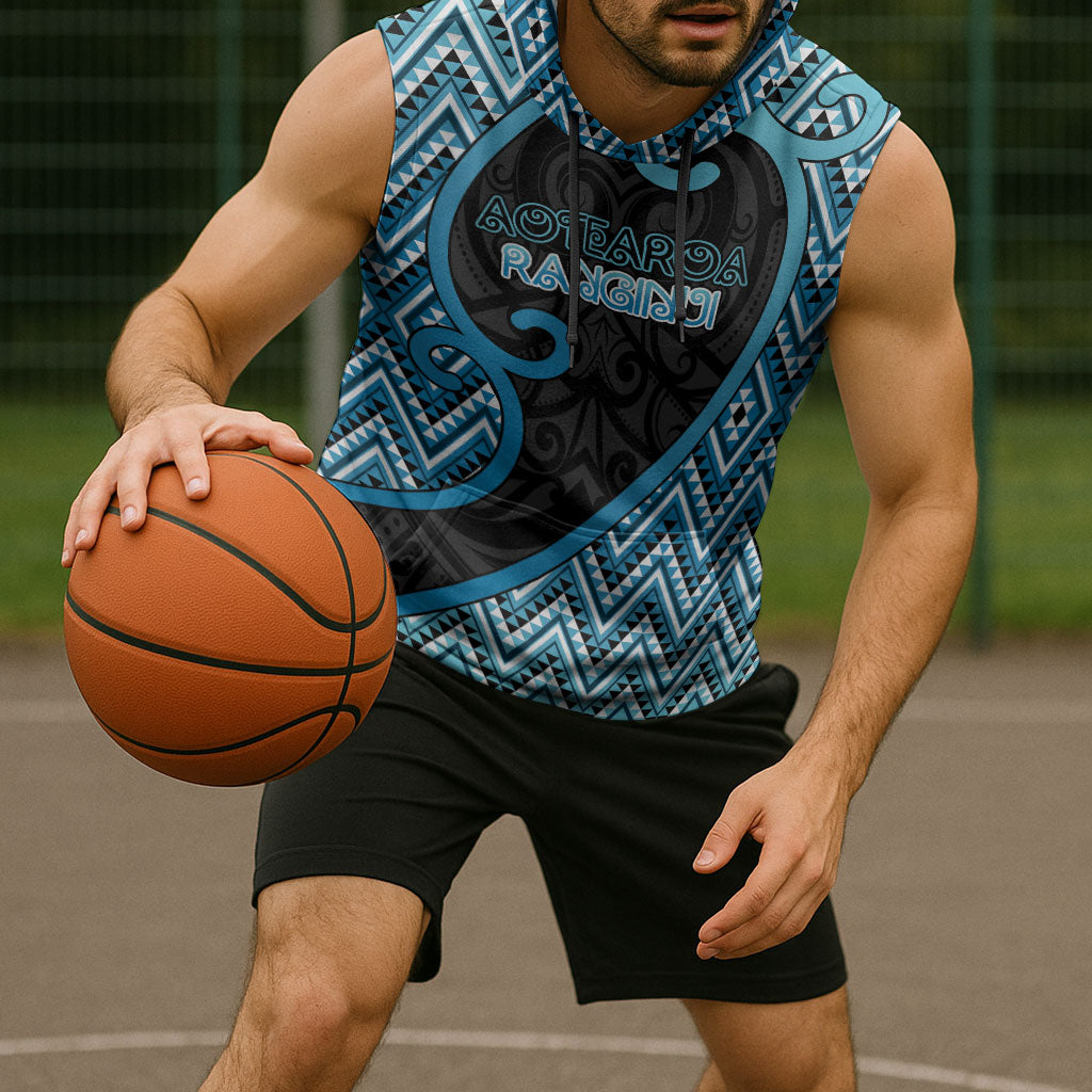 Custom Aotearoa Atua Ranginui Sleeveless Hoodie Maori Sky Father Koru Patterns DT05 - Polynesian Pride