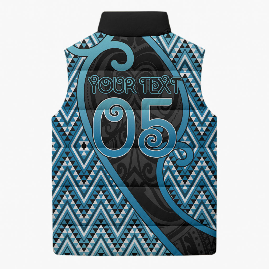 Custom Aotearoa Atua Ranginui Sleeveless Puffer Jacket Maori Sky Father Koru Patterns DT05 - Polynesian Pride