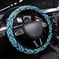 Aotearoa Atua Ranginui Steering Wheel Cover Maori Sky Father Koru Patterns DT05 Universal Fit Blue - Polynesian Pride
