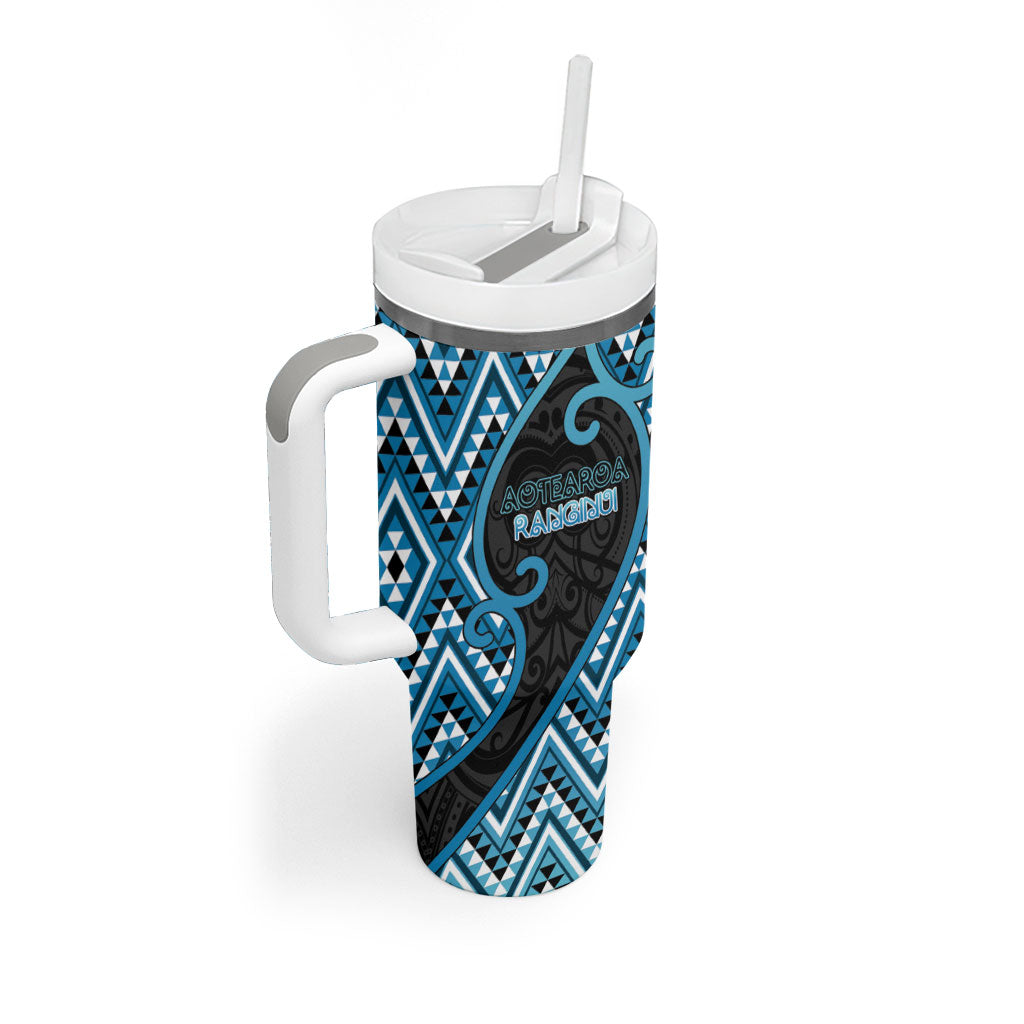 Custom Aotearoa Atua Ranginui Tumbler With Handle Maori Sky Father Koru Patterns DT05 - Polynesian Pride