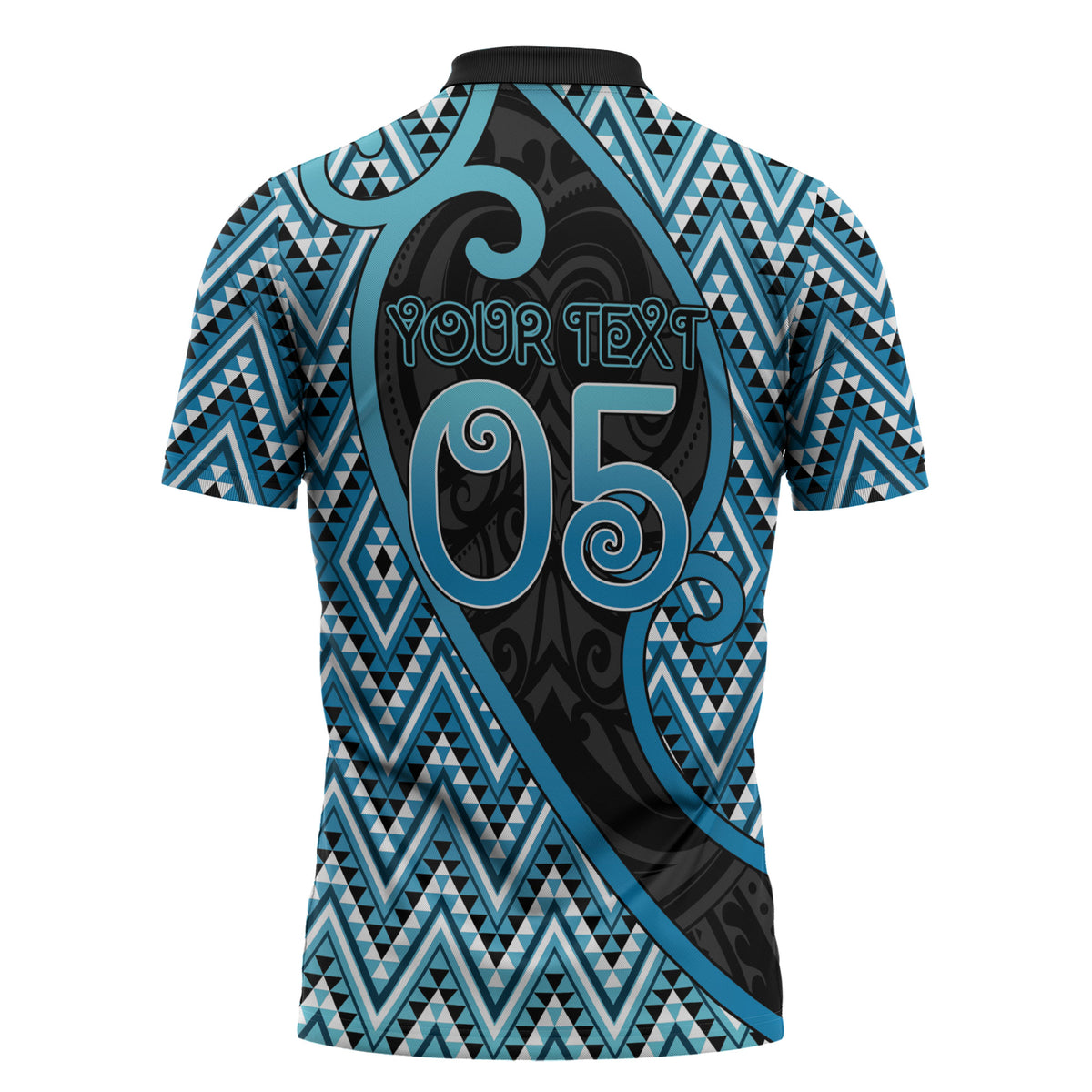 Custom Aotearoa Atua Ranginui Zipper Polo Shirt Maori Sky Father Koru Patterns DT05 - Polynesian Pride