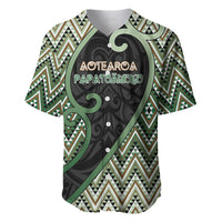 Custom Aotearoa Atua Papatuanuku Baseball Jersey Earth Mother Father Koru Patterns DT05 Green - Polynesian Pride