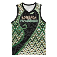 Custom Aotearoa Atua Papatuanuku Basketball Jersey Earth Mother Father Koru Patterns DT05 Unisex Green - Polynesian Pride