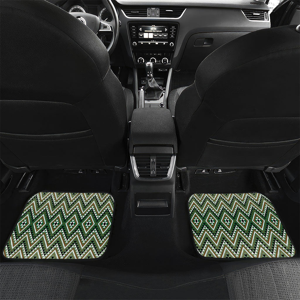 Custom Aotearoa Atua Papatuanuku Car Mats Earth Mother Father Koru Patterns DT05 Set 2pcs - Back Green - Polynesian Pride