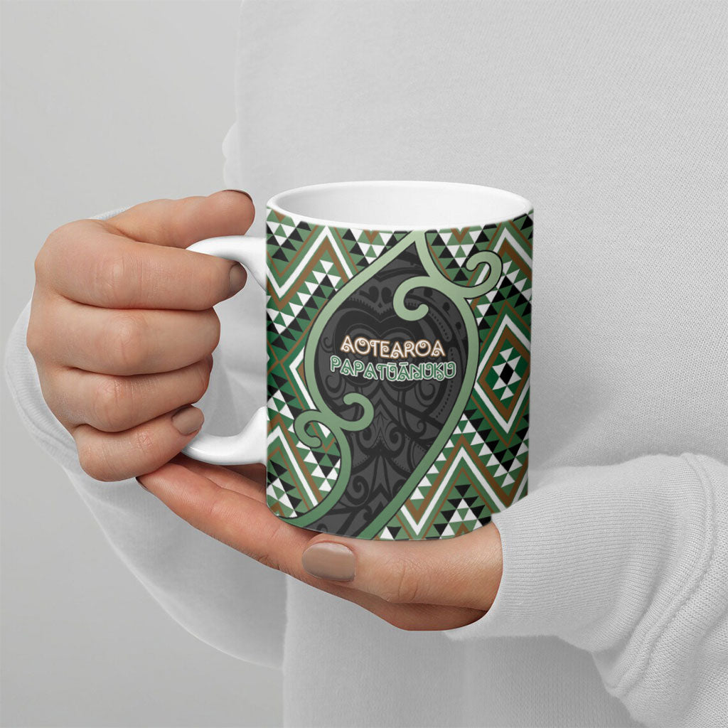 Custom Aotearoa Atua Papatuanuku Ceramic Mug Earth Mother Father Koru Patterns DT05 - Polynesian Pride