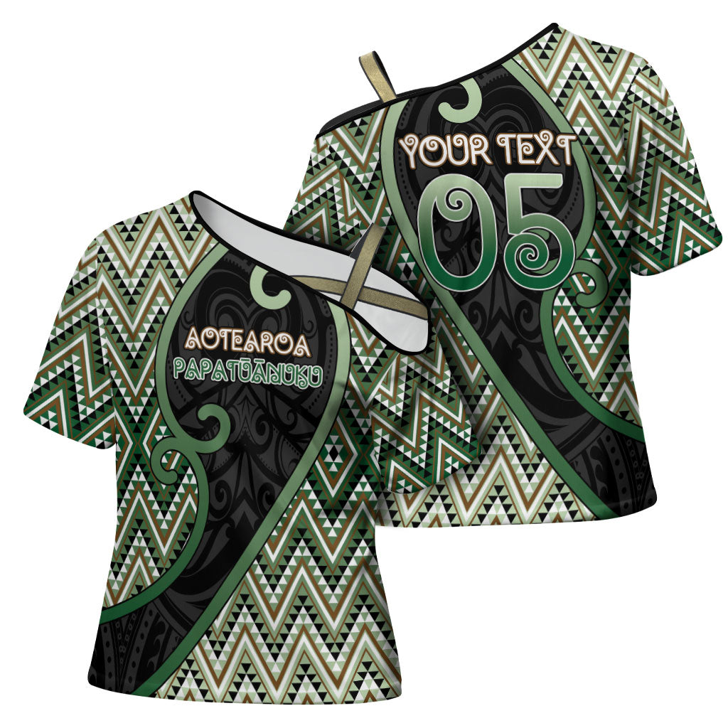 Custom Aotearoa Atua Papatuanuku Cross Shoulder Shirt Earth Mother Father Koru Patterns DT05 - Polynesian Pride
