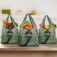 Aotearoa Atua Papatuanuku Grocery Bag Earth Mother Father Koru Patterns DT05 3-pack One Size Green - Polynesian Pride