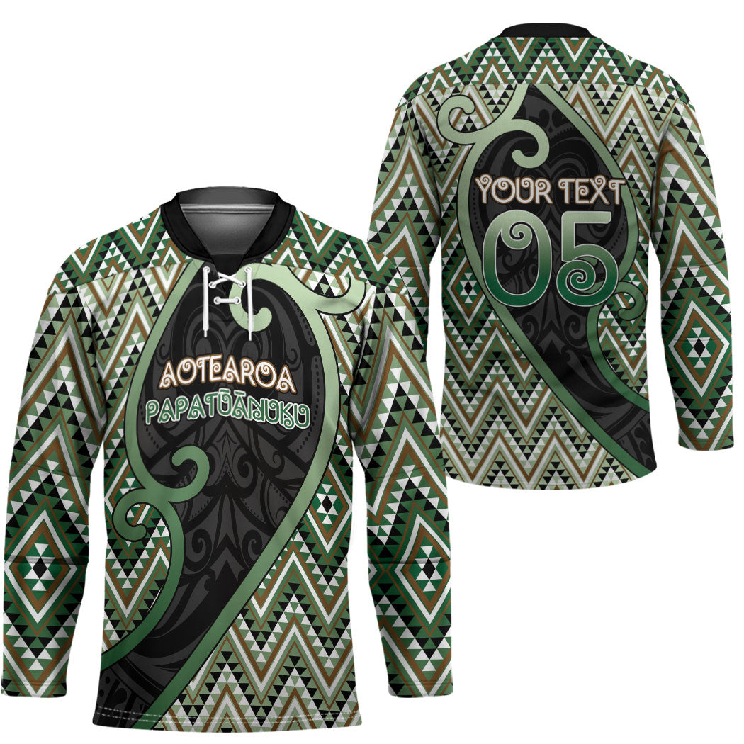 Custom Aotearoa Atua Papatuanuku Hockey Jersey Earth Mother Father Koru Patterns DT05 - Polynesian Pride