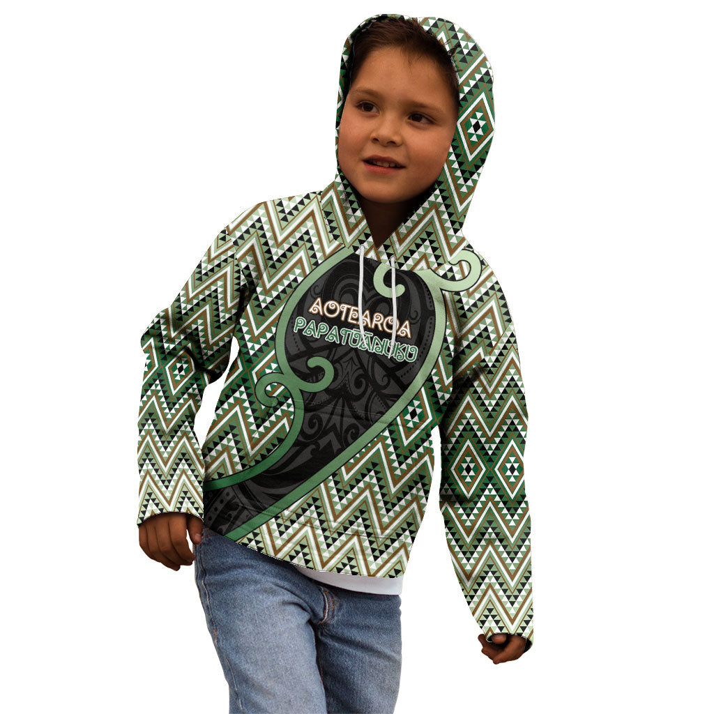 Custom Aotearoa Atua Papatuanuku Kid Hoodie Earth Mother Father Koru Patterns DT05 - Polynesian Pride