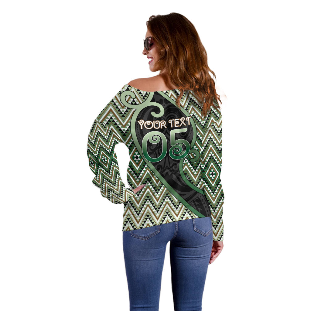 Custom Aotearoa Atua Papatuanuku Off Shoulder Sweater Earth Mother Father Koru Patterns DT05 - Polynesian Pride
