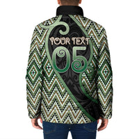 Custom Aotearoa Atua Papatuanuku Padded Jacket Earth Mother Father Koru Patterns DT05 - Polynesian Pride