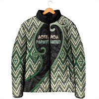 Custom Aotearoa Atua Papatuanuku Padded Jacket Earth Mother Father Koru Patterns DT05 - Polynesian Pride