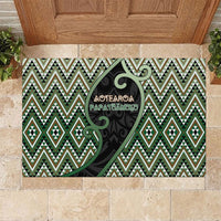 Aotearoa Atua Papatuanuku Rubber Doormat Earth Mother Father Koru Patterns DT05 Green - Polynesian Pride