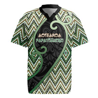 Custom Aotearoa Atua Papatuanuku Rugby Jersey Earth Mother Father Koru Patterns DT05 Green - Polynesian Pride