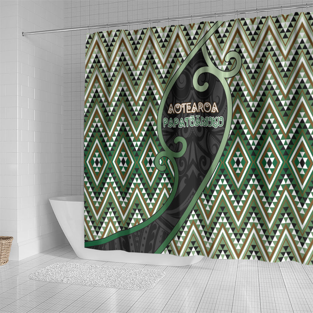Aotearoa Atua Papatuanuku Shower Curtain Earth Mother Father Koru Patterns DT05 - Polynesian Pride