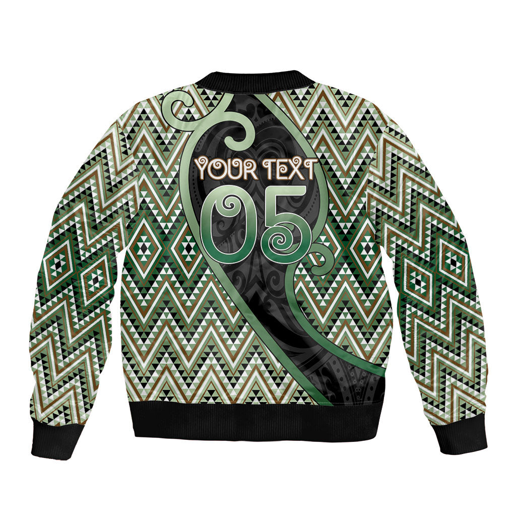 Custom Aotearoa Atua Papatuanuku Sleeve Zip Bomber Jacket Earth Mother Father Koru Patterns DT05 - Polynesian Pride