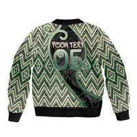 Custom Aotearoa Atua Papatuanuku Sleeve Zip Bomber Jacket Earth Mother Father Koru Patterns DT05 - Polynesian Pride