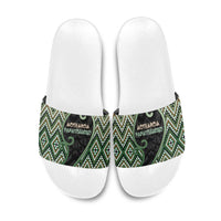 Aotearoa Atua Papatuanuku Slide Sandals Earth Mother Father Koru Patterns DT05 Green - Polynesian Pride