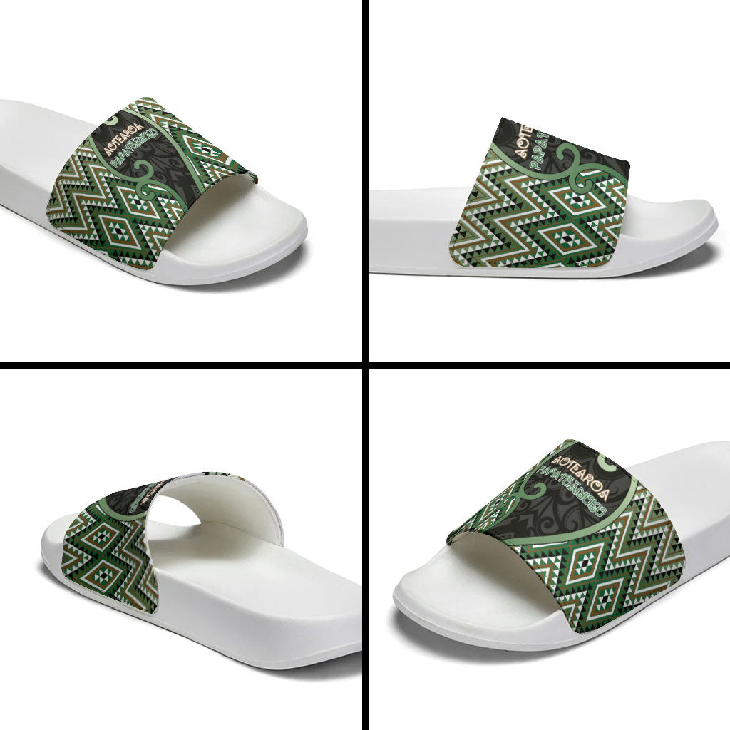 Aotearoa Atua Papatuanuku Slide Sandals Earth Mother Father Koru Patterns DT05 - Polynesian Pride
