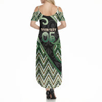 Custom Aotearoa Atua Papatuanuku Summer Maxi Dress Earth Mother Father Koru Patterns DT05 - Polynesian Pride