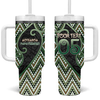 Custom Aotearoa Atua Papatuanuku Tumbler With Handle Earth Mother Father Koru Patterns DT05 One Size: 40 oz Green - Polynesian Pride