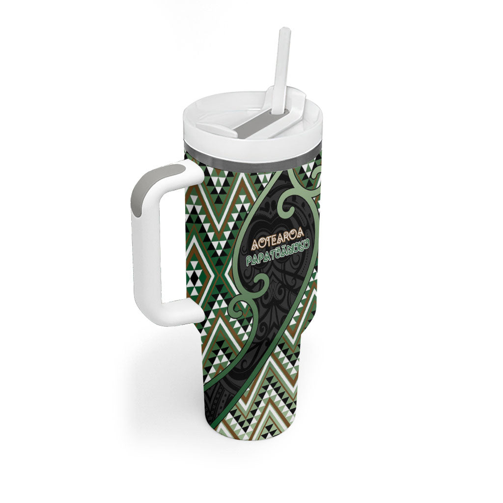 Custom Aotearoa Atua Papatuanuku Tumbler With Handle Earth Mother Father Koru Patterns DT05 - Polynesian Pride