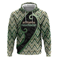Custom Aotearoa Atua Papatuanuku Zip Hoodie Earth Mother Father Koru Patterns DT05 Pullover Hoodie Green - Polynesian Pride