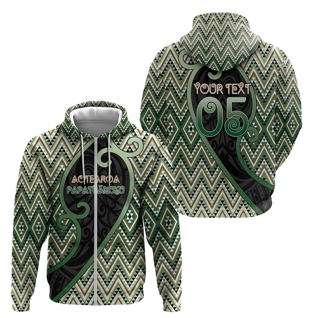 Custom Aotearoa Atua Papatuanuku Zip Hoodie Earth Mother Father Koru Patterns DT05 - Polynesian Pride