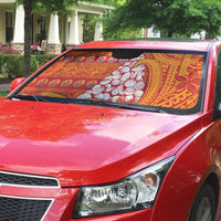 French Polynesia Christmas Auto Sun Shade Seashell Xmas Tree Tribal Waves - Polynesian Pride